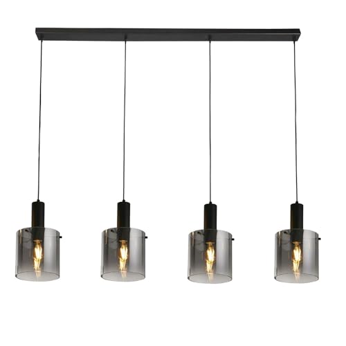 Licht-Erlebnisse Hängelampe Rauchglas Metall 142 cm lang H: max. 1,5 m verstellbar Grau Schwarz 4-flammig E27 Retro Design Hängeleuchte Pendelleuchte Esstisch Licht-Erlebnisse Hängelampe Rauchglas Metall 142 cm lang H: max. 1,5 m verstellbar Grau Schwarz 4-flammig E27 Retro Design Hängeleuchte Pendelleuchte Esstisch von Licht-Erlebnisse