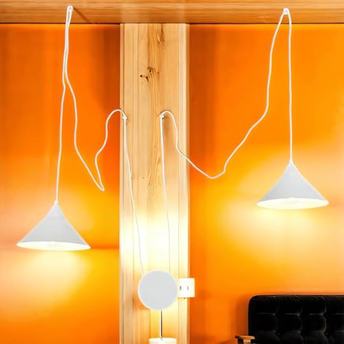 Licht-Erlebnisse Hängeleuchte flexibel mit Kabel + Stecker aus Metall in weiß 2xE27 für Arbeitsbereich Schlafzimmer Wohnzimmer Hängelampe Decke Pendelleuchte Licht-Erlebnisse Hängeleuchte flexibel mit Kabel + Stecker aus Metall in weiß 2xE27 für Arbeitsbereich Schlafzimmer Wohnzimmer Hängelampe Decke Pendelleuchte von Licht-Erlebnisse