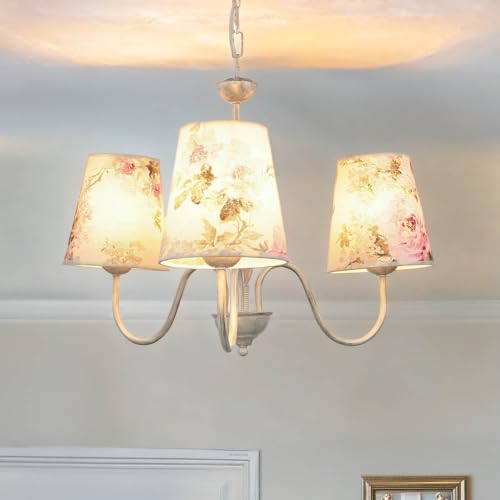 Licht-Erlebnisse Hängeleuchte 3-flammig Floral Metall Stoff in Shabby-Weiß Blumen 3xE27 D:46cm Landhaus Schlafzimmer Wohnzimmer Kronleuchter Hängelampe Pendelleuchte Licht-Erlebnisse Hängeleuchte 3-flammig Floral Metall Stoff in Shabby-Weiß Blumen 3xE27 D:46cm Landhaus Schlafzimmer Wohnzimmer Kronleuchter Hängelampe Pendelleuchte von Licht-Erlebnisse