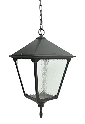 Hängeleuchte Terrasse Schwarz Aluminium Glas IP43 E27 Rustikal DILSEN Outdoor Lampe Außenbeleuchtung von Licht-Erlebnisse