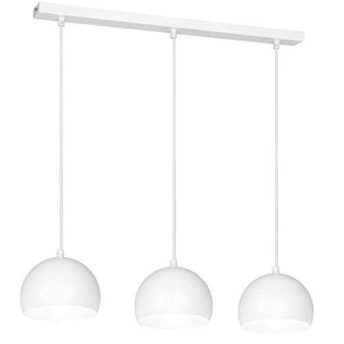 Licht-Erlebnisse Hängeleuchte Weiß 3 flammig verstellbar E27 Retro Design HAYDEN Hängelampe Esstisch Esszimmer von Licht-Erlebnisse