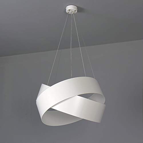 Licht-Erlebnisse Hängeleuchte aus Metall in weiß modern skandinavisch 2xE27 Ø50cm für Esszimmer Küche Wohnzimmer Hängelampe Pendellampe Decke von Licht-Erlebnisse