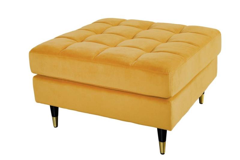 Licht-Erlebnisse Hocker SOPHIA, Hocker Samt Polster in Gelb B: 80 cm Retro von Licht-Erlebnisse