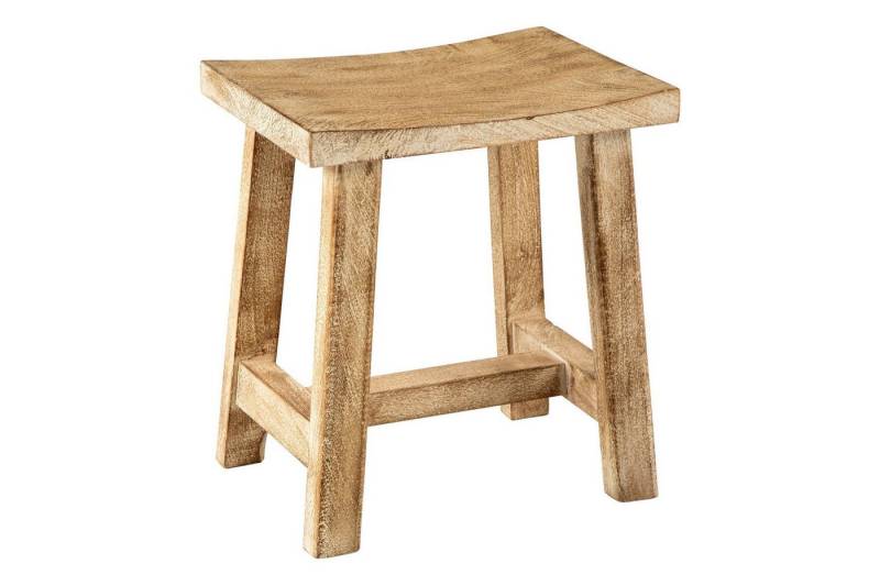 Licht-Erlebnisse Hocker THABO, Shabby Chic Mango Holz massiv gebogene Sitzfläche Landhaus Hocker Licht-Erlebnisse Hocker THABO, Shabby Chic Mango Holz massiv gebogene Sitzfläche Landhaus Hocker von Licht-Erlebnisse