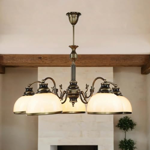Licht-Erlebnisse Jugendstil Deckenleuchte MARLOW in Messing antik Glas Metall wohnlich Ø70cm Deckenlampe Wohnzimmer Esstisch Licht-Erlebnisse Jugendstil Deckenleuchte MARLOW in Messing antik Glas Metall wohnlich Ø70cm Deckenlampe Wohnzimmer Esstisch von Licht-Erlebnisse