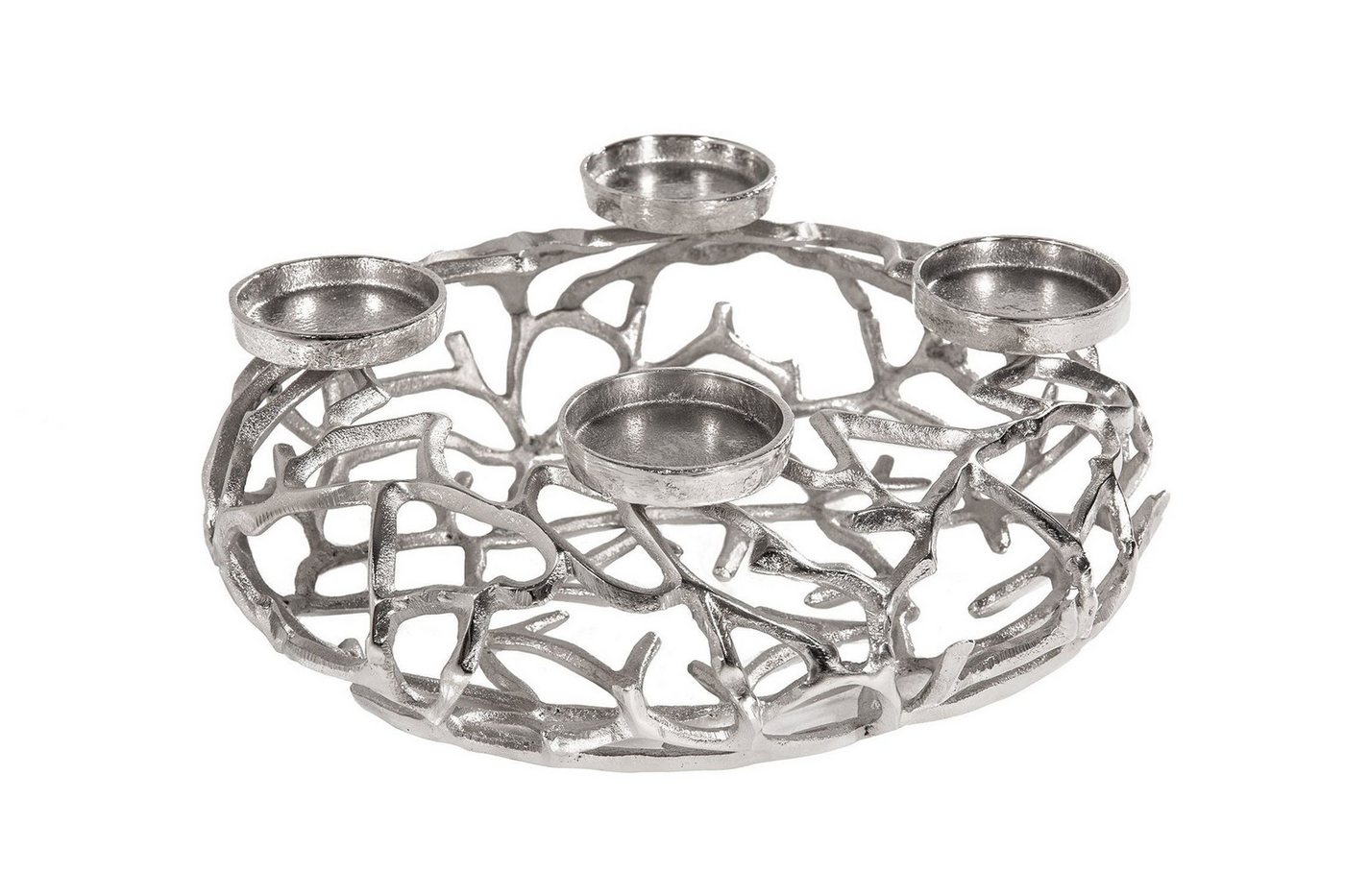 Licht-Erlebnisse Kerzenständer GARONNE, rund Ø 38 cm Handarbeit in Silber Adventskranz Licht-Erlebnisse Kerzenständer GARONNE, rund Ø 38 cm Handarbeit in Silber Adventskranz von Licht-Erlebnisse