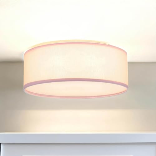 Deckenleuchte rund Metall & Stoff in pink D:38cm 4x E27 blendfreier LichtdiffusorKinderzimmer Wohnzimmer Deckenlampe Innen Deckenleuchte rund Metall & Stoff in pink D:38cm 4x E27 blendfreier LichtdiffusorKinderzimmer Wohnzimmer Deckenlampe Innen von Licht-Erlebnisse