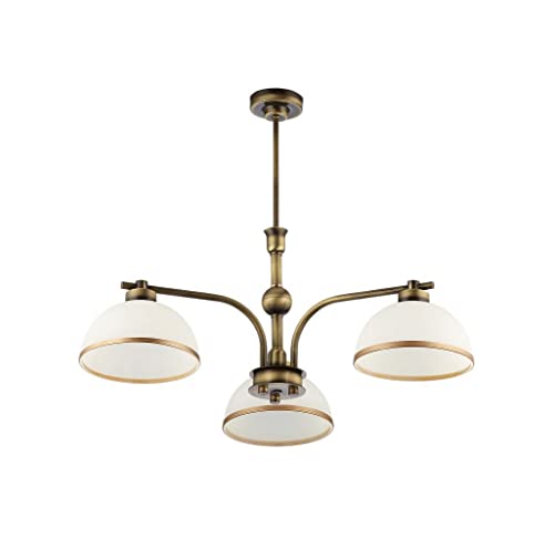 Licht-Erlebnisse Klassische Deckenleuchte Jugendstil Glas Metall Ø68cm 3-flammig SARAI Wohnzimmer Esszimmer Lampe von Licht-Erlebnisse