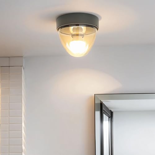 Licht-Erlebnisse Deckenlampe Kunststoff in Grau IP44 Badezimmer Flur Wohnzimmer Ø18 cm rund E27 klein Deckenleuchte Modern NOOK Licht-Erlebnisse Deckenlampe Kunststoff in Grau IP44 Badezimmer Flur Wohnzimmer Ø18 cm rund E27 klein Deckenleuchte Modern NOOK von Licht-Erlebnisse