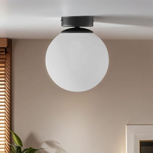 Licht-Erlebnisse Deckenlampe PROSKO Metall Glas weiß-schwarz kompakt blendarm Ø16 cm E27 Deckenleuchte Schlafzimmer Wohnzimmer Innen Kugel Licht-Erlebnisse Deckenlampe PROSKO Metall Glas weiß-schwarz kompakt blendarm Ø16 cm E27 Deckenleuchte Schlafzimmer Wohnzimmer Innen Kugel von Licht-Erlebnisse