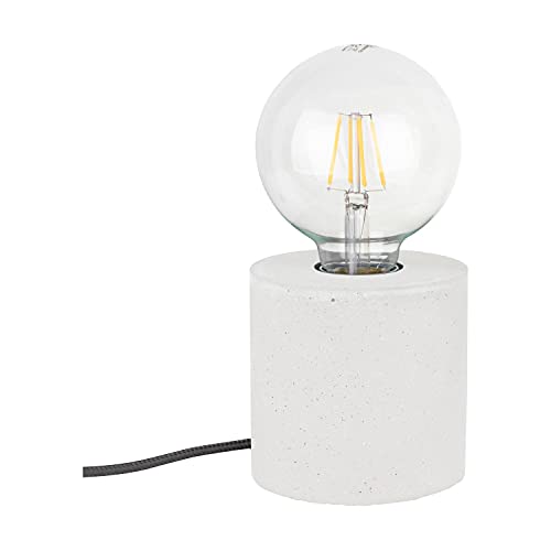 Licht-Erlebnisse Kleine Tischlampe mit Schalter Beton 10cm minimalistische Tischleuchte Modern TIMANDRA Wohnzimmer von Licht-Erlebnisse