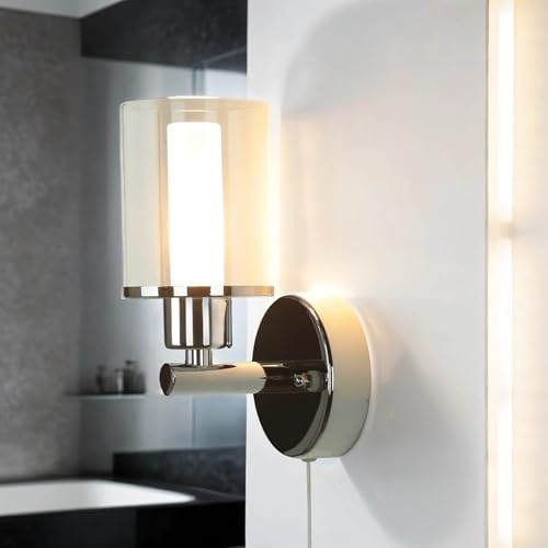Licht-Erlebnisse Kleine Wandlampe mit Schalter Glasschirm IP44 H:17cm Jugendstil Wandleuchte Badlampe Spiegelleuchte Licht-Erlebnisse Kleine Wandlampe mit Schalter Glasschirm IP44 H:17cm Jugendstil Wandleuchte Badlampe Spiegelleuchte von Licht-Erlebnisse