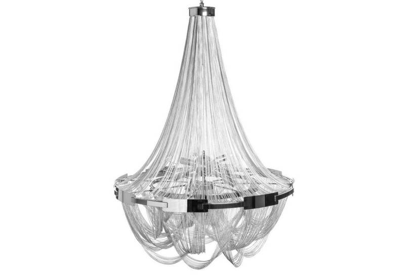 Licht-Erlebnisse Kronleuchter CAMES, ohne Leuchtmittel, Design Kronleuchter Wohnzimmer Metall Ketten in Silber Licht-Erlebnisse Kronleuchter CAMES, ohne Leuchtmittel, Design Kronleuchter Wohnzimmer Metall Ketten in Silber von Licht-Erlebnisse