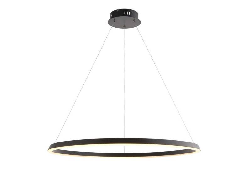 Licht-Erlebnisse Kronleuchter DYLAN, LED, Warmweiß, LED Aluminium D: 80 cm rund H: max. 150 cm Schwarz 3000 K warmweiß von Licht-Erlebnisse