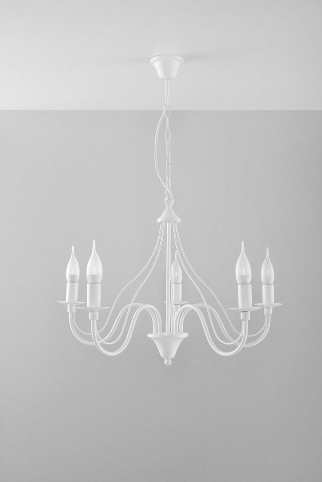 Licht-Erlebnisse Kronleuchter FIORANO, ohne Leuchtmittel, Pendelleuchte Rustikal Weiß nostalgisch Landhaus Hängeleuchte Lampe Licht-Erlebnisse Kronleuchter FIORANO, ohne Leuchtmittel, Pendelleuchte Rustikal Weiß nostalgisch Landhaus Hängeleuchte Lampe von Licht-Erlebnisse