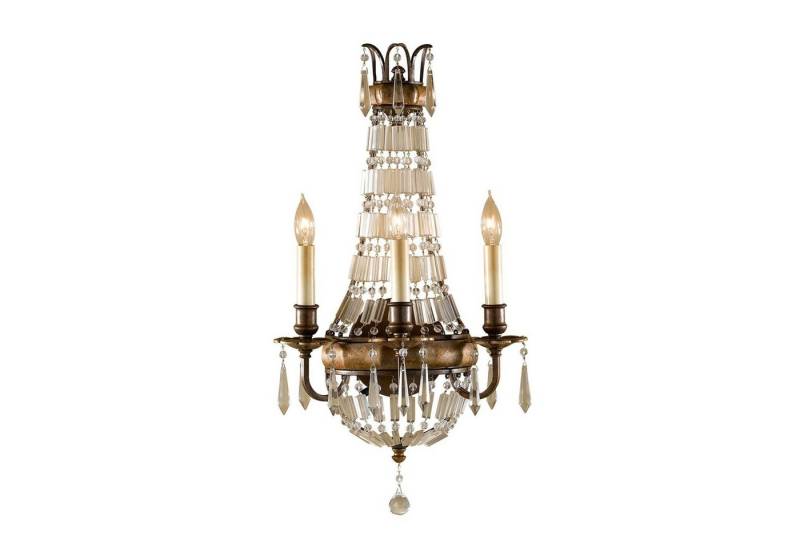 Licht-Erlebnisse Kronleuchter NOBLES, ohne Leuchtmittel, Wandlampe Bronze Metall E14 Beleuchtung von Licht-Erlebnisse