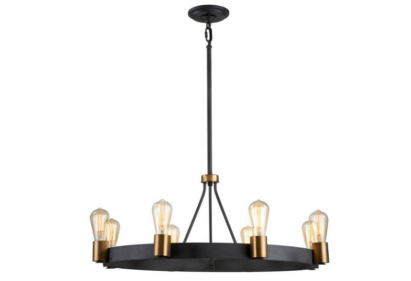 Licht-Erlebnisse Kronleuchter QUINT, ohne Leuchtmittel, Metall H: max. 122,5 cm D: 82,9 cm in Zink Antik Messing Antik E27 von Licht-Erlebnisse
