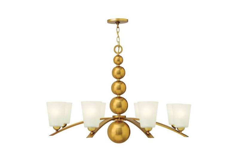 Licht-Erlebnisse Kronleuchter ROMINA, ohne Leuchtmittel, Lüster Creme Messing E27 Glas Metall Vintage Hängeleuchte Licht-Erlebnisse Kronleuchter ROMINA, ohne Leuchtmittel, Lüster Creme Messing E27 Glas Metall Vintage Hängeleuchte von Licht-Erlebnisse