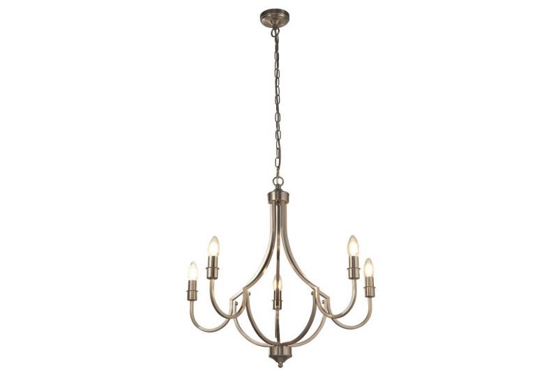 Licht-Erlebnisse Kronleuchter SARAH, ohne Leuchtmittel, 5-flammig E14 in Silber matt Wohnzimmer Metall Rustikal Licht-Erlebnisse Kronleuchter SARAH, ohne Leuchtmittel, 5-flammig E14 in Silber matt Wohnzimmer Metall Rustikal von Licht-Erlebnisse