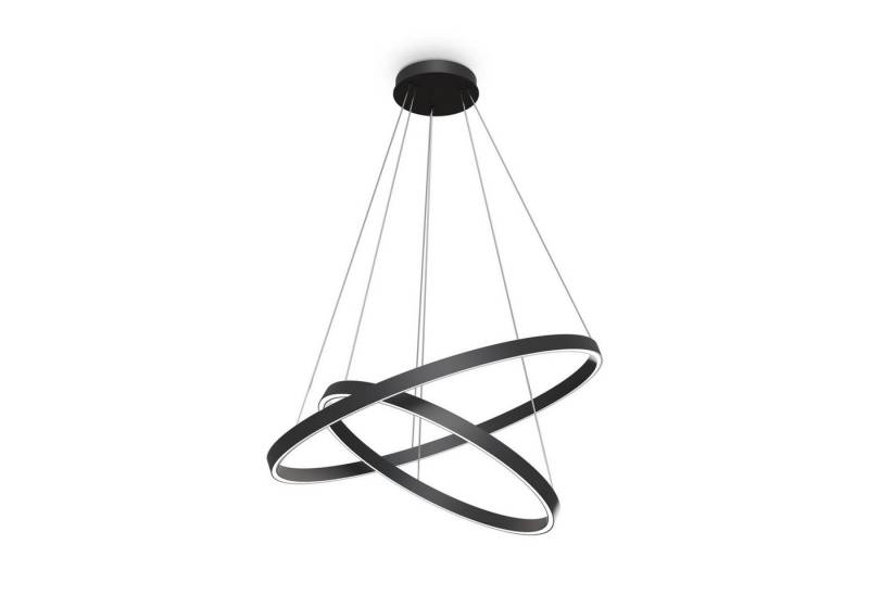 Licht-Erlebnisse Kronleuchter TESSA, LED, Warmweiß, LED Aluminium warmweiß 3000 K 5200 lm Ø 80 cm rund H: max. 120 cm von Licht-Erlebnisse