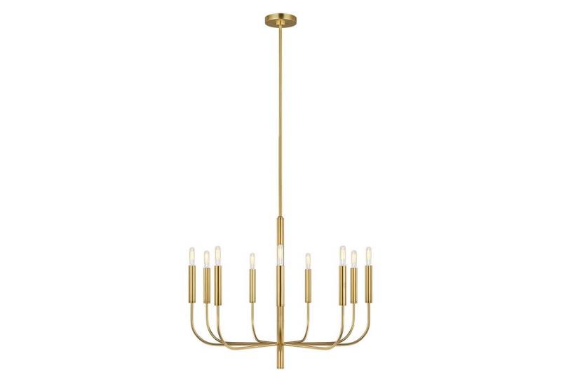 Licht-Erlebnisse Kronleuchter URAVA, ohne Leuchtmittel, Lüster Messing Metall E14 Jugendstil Hängeleuchte von Licht-Erlebnisse
