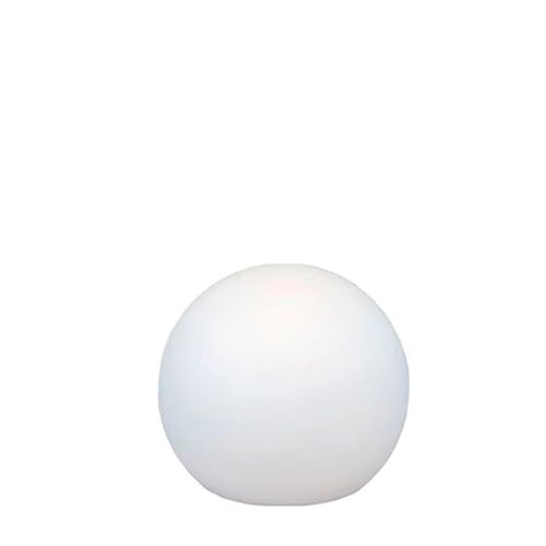 Licht-Erlebnisse Kugelleuchte mit Kabel Stecker Weiß IP65 inkl. E27 LED 6500 K tageslichtweiß Ø 30 cm runde Wegeleuchte Haus Garten Terrasse Lampe von Licht-Erlebnisse