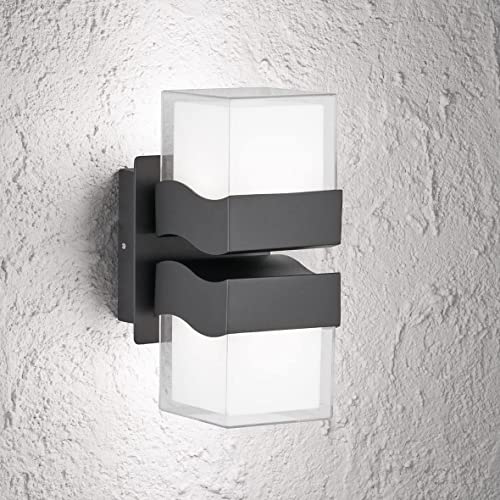 Licht-Erlebnisse LED Außenwandleuchte IP54 Schwarz Modern eckig 3000 K 700 lm Up Down Wandlampe Außenleuchte Hauseingang Licht-Erlebnisse LED Außenwandleuchte IP54 Schwarz Modern eckig 3000 K 700 lm Up Down Wandlampe Außenleuchte Hauseingang von Licht-Erlebnisse