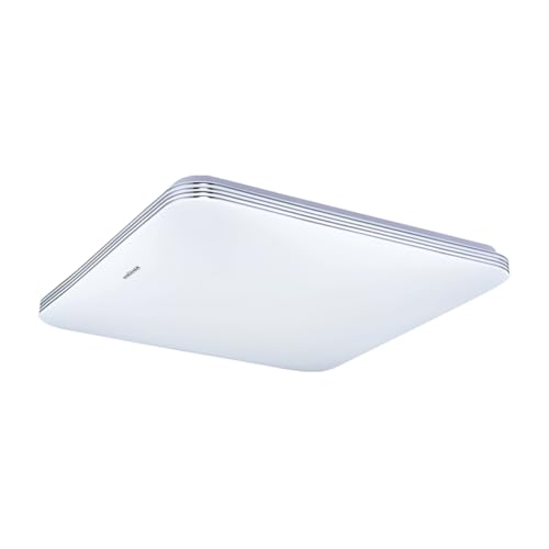Licht-Erlebnisse LED Deckenleuchte mit Bewegungsmelder IP44 B: 33 cm Weiß 4200 K 3560 lm hell neutralweiße Feuchtraumlampe Badezimmer Deckenlampe von Licht-Erlebnisse