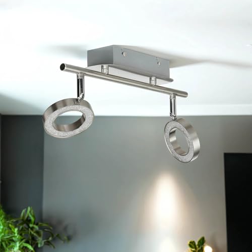 Licht-Erlebnisse LED Deckenstrahler aus Metall in Chrom Jugendzimmer Wohnzimmer Küche L:34 cm 3000 K 3-flammig verstellbare Deckenleuchte Flur von Licht-Erlebnisse