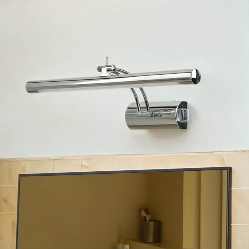 Licht-Erlebnisse LED Spiegelleuchte Chrom IP44 mit Schalter schwenkbar 4000 K B: 40 cm Metall Wandlampe Spiegel Bad Badezimmerleuchte Wand von Licht-Erlebnisse