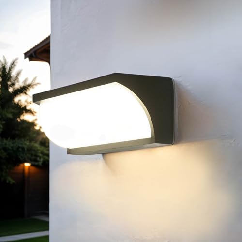 Licht-Erlebnisse LED Wandlampe TENBOS Anthrazit IP65 Modern Außenbereich vielseitig Outdoor Lampe Haustür Hauseingang von Licht-Erlebnisse