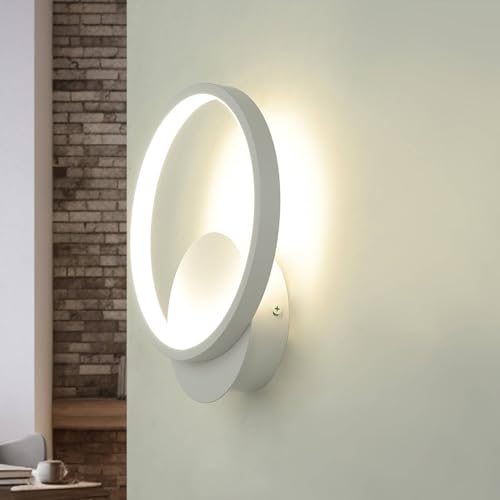 Licht-Erlebnisse LED Wandleuchte Innen, Wandlampe Weiß, H:22,5 cm, 10 W, 760 lm, 4100 K, neutralweiß, indirekt, Schminken, Rasieren, Bad, Wohnküche, Flur, Treppenhaus Beleuchtung von Licht-Erlebnisse