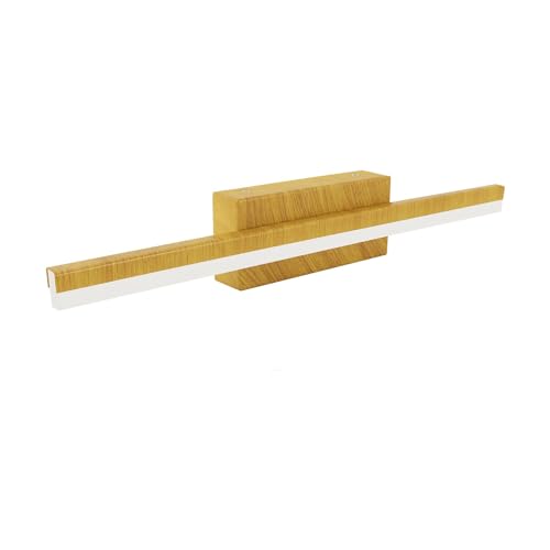 Licht-Erlebnisse LED Wandleuchte Badezimmer IP44 B: 40 cm neutralweiß 4000 K 600 lm Edelstahl Holz-Optik Wandlampe Bad Spiegelleuchte Badezimmer von Licht-Erlebnisse