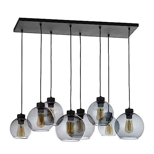 Licht-Erlebnisse Hängeleuchte aus Rauchglas 8-flammig B:85cm Vintage E27 wechselbar für Esszimmer Esstisch Küche Innen Hängelampe Decke Pendelleuchten verstellbar Licht-Erlebnisse Hängeleuchte aus Rauchglas 8-flammig B:85cm Vintage E27 wechselbar für Esszimmer Esstisch Küche Innen Hängelampe Decke Pendelleuchten verstellbar von Licht-Erlebnisse
