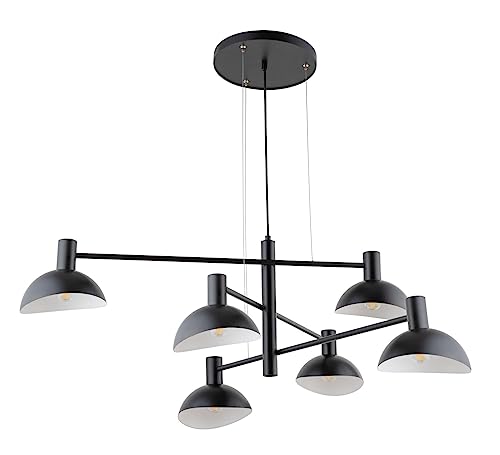 Licht-Erlebnisse Moderne Hängelampe RIGUH Metall Schwarz Weiß 6-flammig bis 0,7m außergewöhnliche Design Pendelleuchte Esszimmer Licht-Erlebnisse Moderne Hängelampe RIGUH Metall Schwarz Weiß 6-flammig bis 0,7m außergewöhnliche Design Pendelleuchte Esszimmer von Licht-Erlebnisse