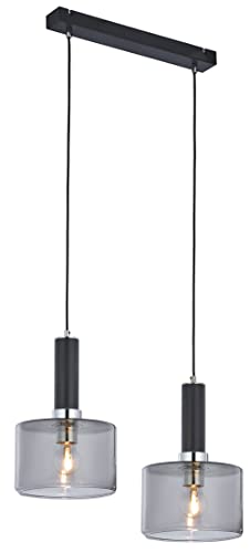 Licht-Erlebnisse Moderne Pendelleuchte JENNA Metall Glas Schwarz Rauchgrau 52cm lang 2-flammige Hängelampe Esszimmer Licht-Erlebnisse Moderne Pendelleuchte JENNA Metall Glas Schwarz Rauchgrau 52cm lang 2-flammige Hängelampe Esszimmer von Licht-Erlebnisse