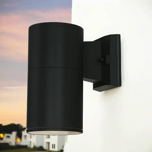 Licht-Erlebnisse Moderne Wandlampe Außen Anthrazit E27 H:21cm Ø11cm Down Strahler Fassade Balkon Haus Eingang von Licht-Erlebnisse