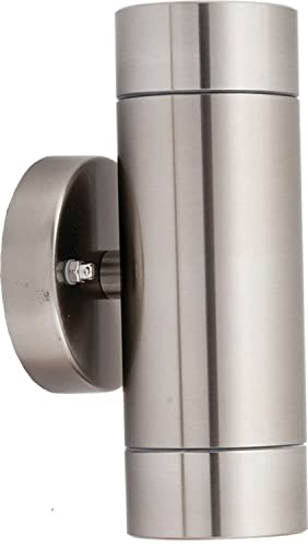 Licht-Erlebnisse Moderne Wandleuchte Up Down Spot aus Messing IP54 GU10 Außen Strahler Haus Terrasse Balkon PHILIPOS von Licht-Erlebnisse