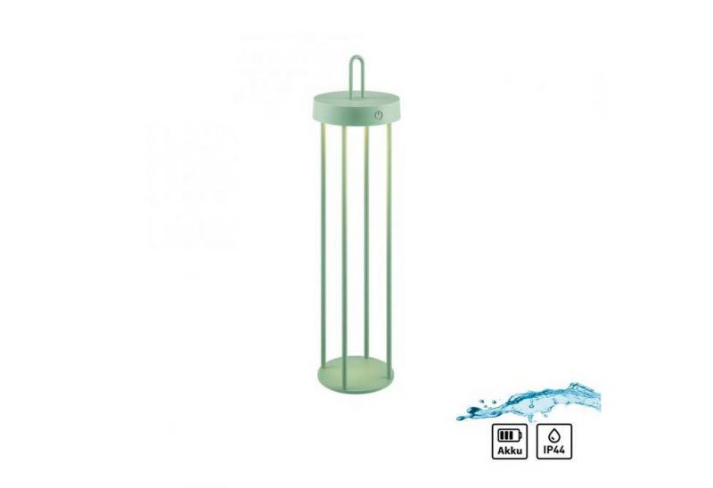 Licht-Erlebnisse Nachttischlampe CEDROS, LED fest integriert, Warmweiß, LED Metall dimmbar Touch Funktion IP44 50,4 cm hoch Grün 130 lm von Licht-Erlebnisse