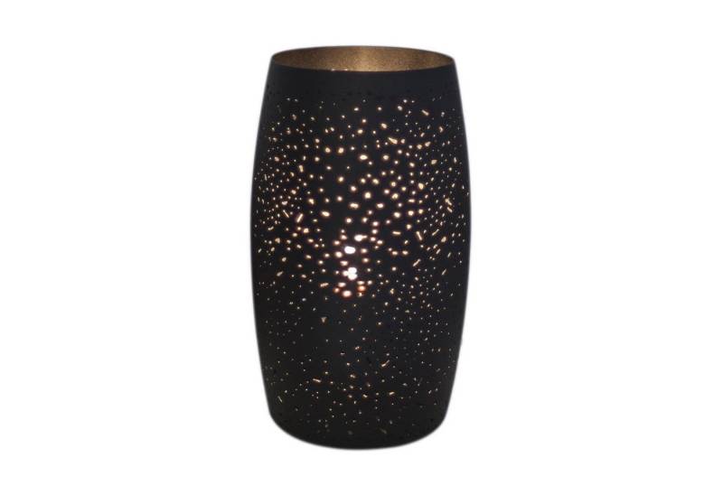 Licht-Erlebnisse Nachttischlampe GITTE, ohne Leuchtmittel, Metall 26 cm hoch Schwarz E27 klein Kabel Schalter von Licht-Erlebnisse