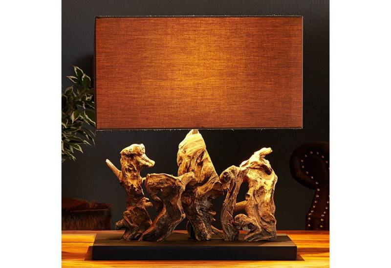 Licht-Erlebnisse Nachttischlampe GONI, ohne Leuchtmittel, Tischleuchte E27 50 cm Braun Natur Holz Modern Beleuchtung Licht-Erlebnisse Nachttischlampe GONI, ohne Leuchtmittel, Tischleuchte E27 50 cm Braun Natur Holz Modern Beleuchtung von Licht-Erlebnisse