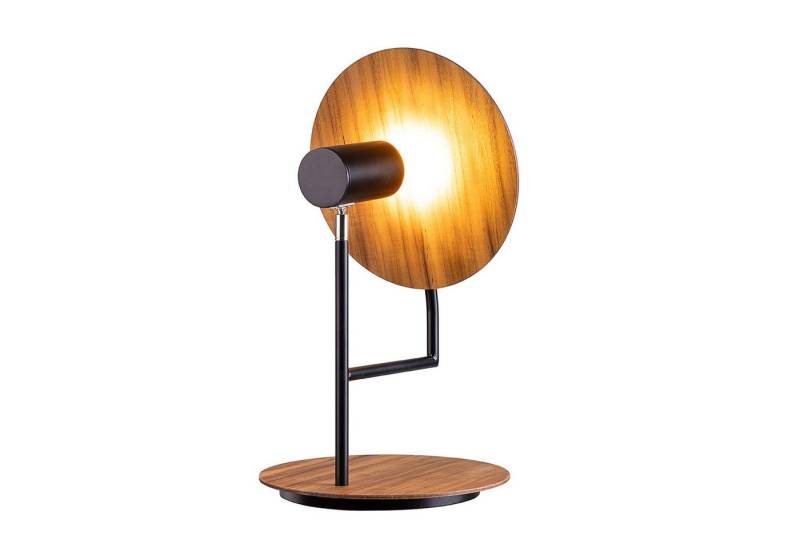 Licht-Erlebnisse Nachttischlampe JORIS, Warmweiß, Holz Furnier Metall H: 46 cm mit GU10 LED 3000 K verstellbarer Schirm Licht-Erlebnisse Nachttischlampe JORIS, Warmweiß, Holz Furnier Metall H: 46 cm mit GU10 LED 3000 K verstellbarer Schirm von Licht-Erlebnisse