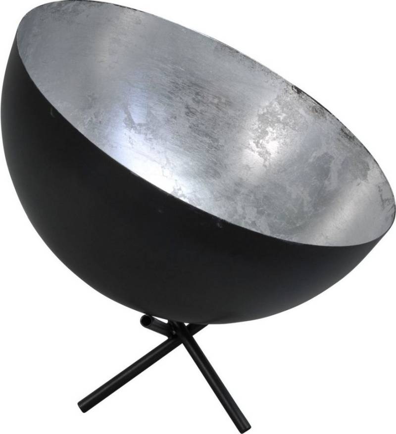 Licht-Erlebnisse Nachttischlampe LARINO, ohne Leuchtmittel, Design Tischlampe Metall E27 Ø 30 cm Gunmetal Grau Silber Industrial von Licht-Erlebnisse