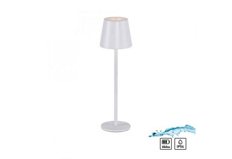 Licht-Erlebnisse Nachttischlampe LUTHIS, LED fest integriert, Warmweiß, Metall LED dimmbar Touch IP54 Ø 11 cm 37 cm hoch Weiß rund 320 lm Licht-Erlebnisse Nachttischlampe LUTHIS, LED fest integriert, Warmweiß, Metall LED dimmbar Touch IP54 Ø 11 cm 37 cm hoch Weiß rund 320 lm von Licht-Erlebnisse
