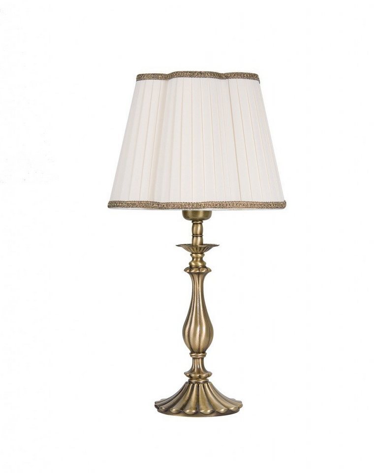 Licht-Erlebnisse Nachttischlampe PETALO, ohne Leuchtmittel, Tischlampe aus Messing bronziert Jugendstil Schlafzimmer Wohnzimmer von Licht-Erlebnisse