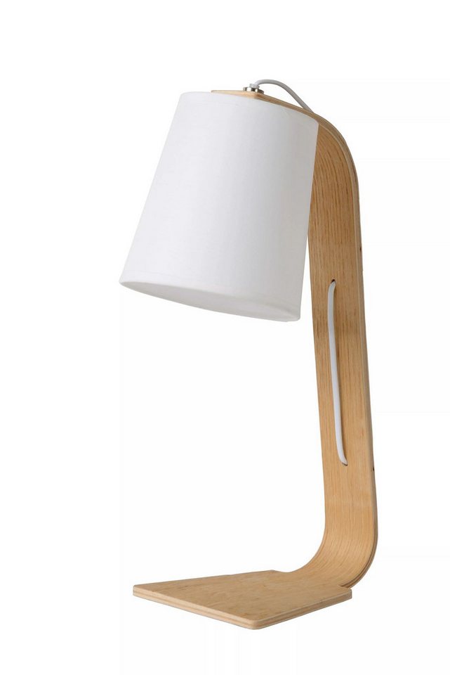 Licht-Erlebnisse Nachttischlampe PRYNO, ohne Leuchtmittel, Holz Stoff E14 45 cm hoch Natur Weiß Skandinavisch Licht-Erlebnisse Nachttischlampe PRYNO, ohne Leuchtmittel, Holz Stoff E14 45 cm hoch Natur Weiß Skandinavisch von Licht-Erlebnisse