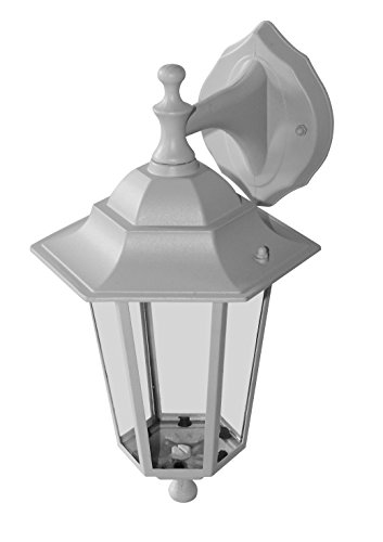 Licht-Erlebnisse Außenwandleuchte Glas Aluminium Weiß IP44 Terrasse Garten H:36 cm E27 bis 60 W Rustikal Laterne nostalgische Außenlampe Balkon PARIS von Licht-Erlebnisse