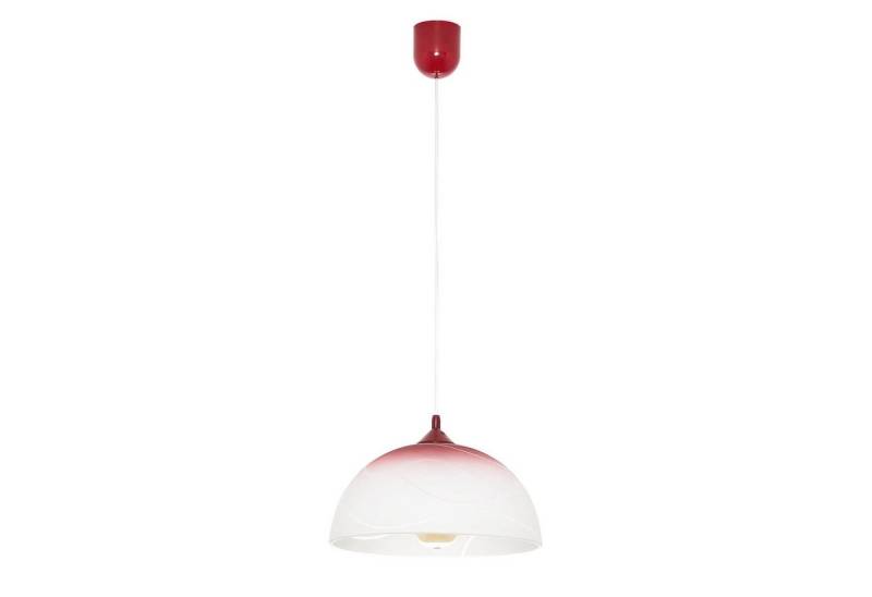 Licht-Erlebnisse Pendelleuchte ADANIA, ohne Leuchtmittel, Hängelampe Glas Rot rund 30 cm Retro Küche Esszimmer E27 Lampe von Licht-Erlebnisse