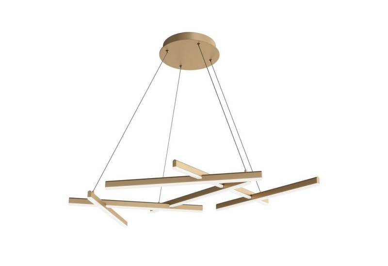 Licht-Erlebnisse Pendelleuchte AIRO, LED fest integriert, Warmweiß, LED Aluminium H: max. 101 cm B: 66 cm in Gold warmweiß 3000 K 3100 lm Licht-Erlebnisse Pendelleuchte AIRO, LED fest integriert, Warmweiß, LED Aluminium H: max. 101 cm B: 66 cm in Gold warmweiß 3000 K 3100 lm von Licht-Erlebnisse