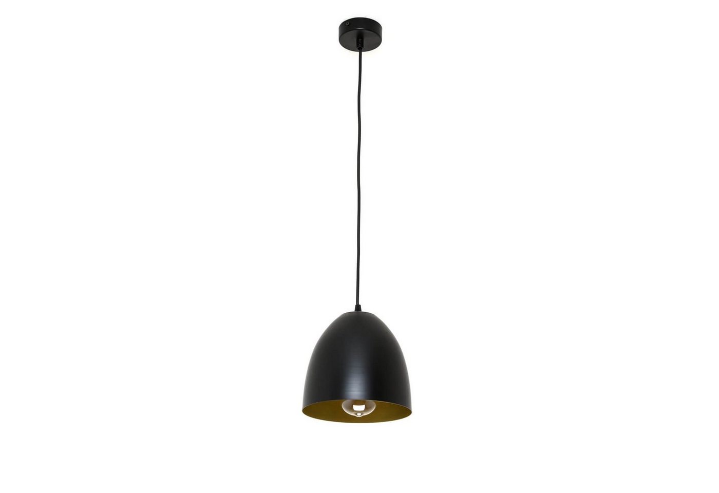 Licht-Erlebnisse Pendelleuchte LENOX, ohne Leuchtmittel, Hängeleuchte Schwarz Gold Metall retro Esstisch Lampe von Licht-Erlebnisse